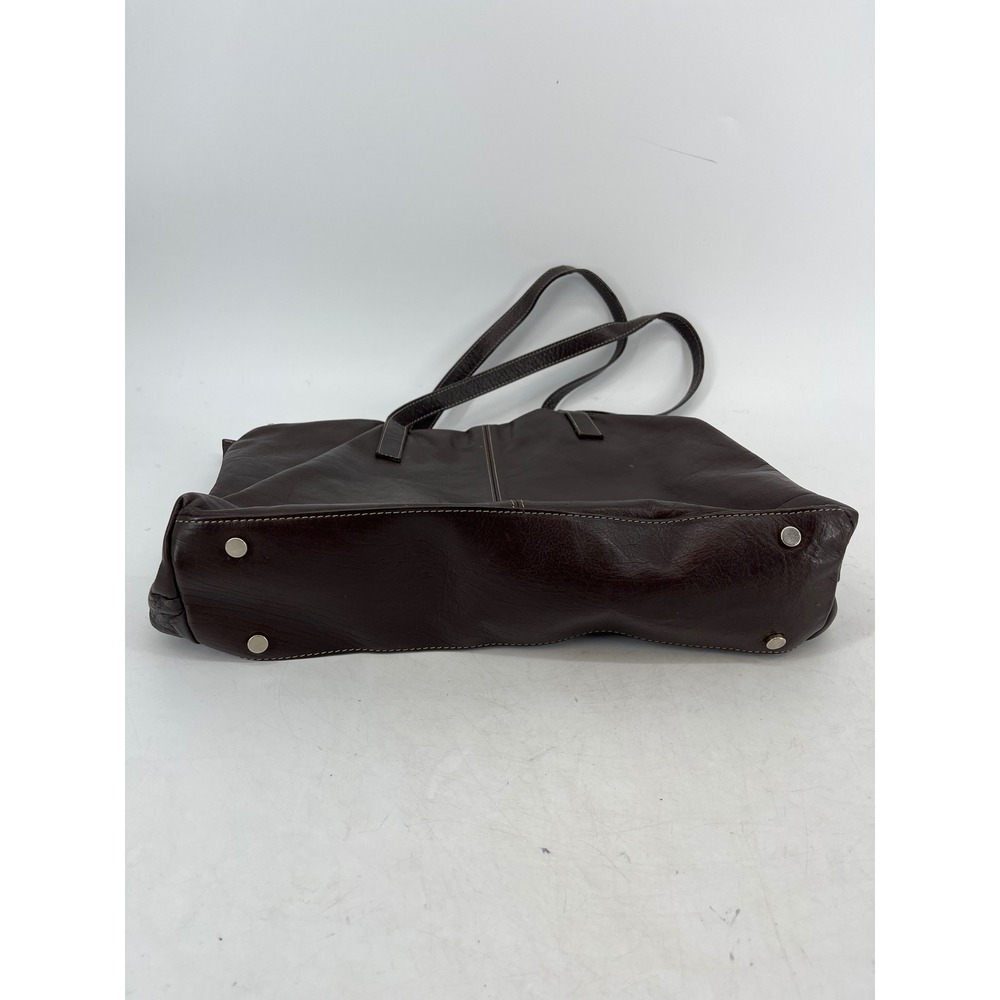 Claudia Firenze Brown Italian Vintage Leather Horsebit Tassel Tote Shoulder Bag - Picture 5 of 7